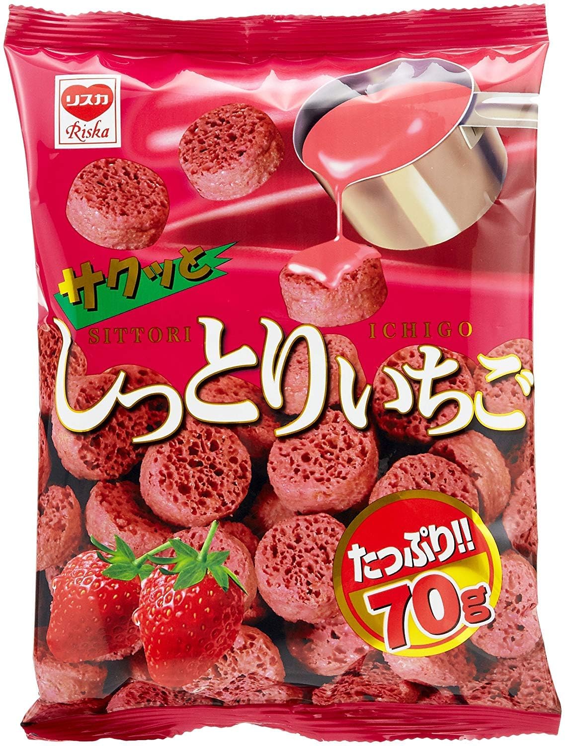 Amazon.com: Riska Shittori Ichigo Sakutto Riska Corn Puff Soaked